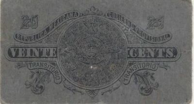 Mexico 20 centavos - Liberty - Aztec calendar - 1914