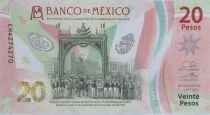 Mexico 20 Pesos - 200 years of independence - Polymer - 2022 - CH series