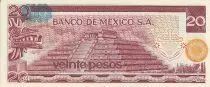 Mexico 20 Pesos - J. Morelos - Pyramid of Quetzalcoatl - 1977