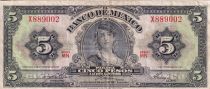 Mexico 5 Pesos - Woman - Independence Monument - 08-11-1961 - Serial MN - P.60g