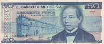 Mexico 50 Pesos - Benito Juarez - Aztec god - 1981 - Serial LQ - P.73