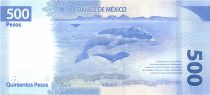Mexico 500 Pesos - Benito Juarez - Whales - 2021 - P.NEW
