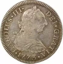 Mexico Charles III - 2 Silver Reales - 1773 Mo Mexico