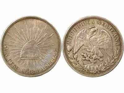 Mexico Silver Peso, 1949 restrike - 1898 Mo