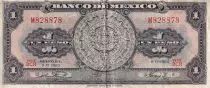 Mexiko 1 Peso - Aztec calendar - Monument - 1965 - Serial BCR - P.59i