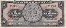 Mexiko 1 Peso - Aztec calendar - Monument - 1965 - Serial BCR - P.59i