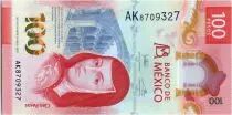 Mexiko 100 Pesos, Juana de Asbaje - Butterfly - Polymer - 2021 - UNC
