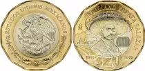 Mexiko 20 Pesos - Bimetalic - Emiliano Zapata Salazar - 2019 - AU - P.NEW