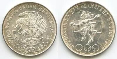 Mexiko 25 Pesos, Olympic games, National Emblem - 1968