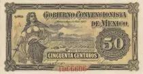 Mexiko 50 Centavos - Allegorical Woman - Red Seal - 1915
