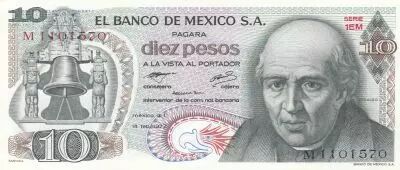 Mexique 10 Pesos - Miguel Hidalgo y castilla  - 18-02-1977 - S�rie EM