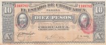 Mexique 10 Pesos F.I. Madero et A. Gonzalez - Estado de Chihuahua - 1915 - P.S.535