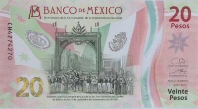 Mexique 20 Pesos - 200 ans d\'ind�pendance - Polym�re - 2022 - S�rie CH