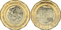 Mexique 20 Pesos - Bimétal - 700ème anniversaire de la fondation lunaire de la ville de Mexico - 2021 - SPL - P.NEW