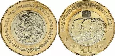 Mexique 20 Pesos - Bim�tal - Bicentenaire de l\'ind�pendance - 2021 - SPL - P.NEW