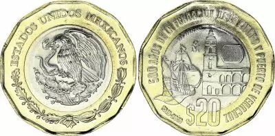Mexique 20 Pesos 2019 - Bim�tal - 500 ans de la ville de Veracruz - SPL