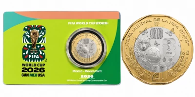 Mexique 20 Pesos 2026 ? FIFA Coupe du Monde ? Mexico Card ? Coincard