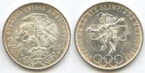 Mexique 25 Pesos, Jeux Olympiques, Emblème National - 1968