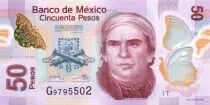 Mexique 50 Pesos - Jose María Morelos - Aqueduc de Morelia - Polymer - 2015