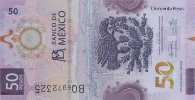 Mexique 50 Pesos - Teocalli de la Guerra Sagrada - Axolotl - Polym�re - 2023 - S�rie BQ