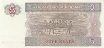 Mianmar 5 Kyat Chinze - Game ball scene - Serial AP - 1996