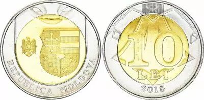 Moldava 10 Lei 2018 - Arms - Bimetal