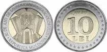 Moldavia 10 Lei - 30 years of National Flag  - Bimetal