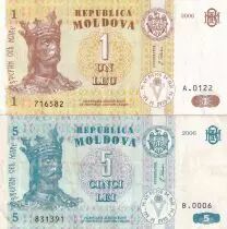 Moldawien Lot 1 & 5 Lei - Roi Stefan - 2006