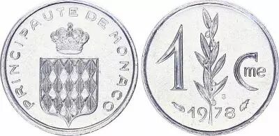 Monaco 1 centime - Arms - 1978