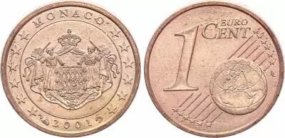Monaco 1 centime euro - Monaco 2001