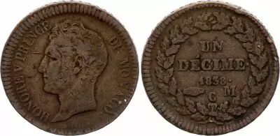 Monaco 1 D�cime Honor� V - 1838 MC