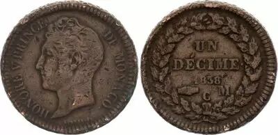 Monaco 1 D�cime Honor� V - 1838 MC