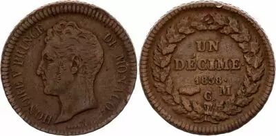 Monaco 1 D�cime Honor� V - 1838 MC