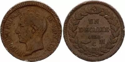 Monaco 1 D�cime Honor� V - 1838 MC
