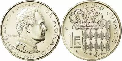 Monaco 1 Franc Rainier III - 1974 - from UNC set