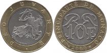 Monaco 10 Francs  Chevalier - 2000 - Bimétal - TTB+