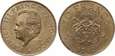 Monaco 10 Francs  Rainier III - Armoiries - 1981