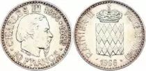 Monaco 10 Francs Charles III  - 1966 - XF - Silver