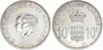 Monaco 10 Francs Rainier III Grace Kelly - Mariage - 1966 - SUP