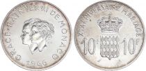 Monaco 10 Francs Rainier III Grace Kelly - Wedding - 1966 - XF