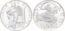 Monaco 100 Francs 700th years of the Grimaldi dynasty - 1997 - Silver