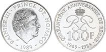 Monaco 100 Francs Rainier III - 1989 - Argent