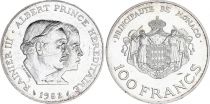 Monaco 100 Francs Rainier III et Albert - 1982-  Argent