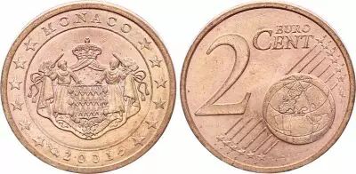 Monaco 2 centimes d\'euro - Monaco 2001