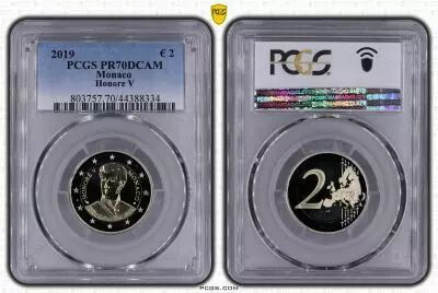Monaco 2 Euro, Honor� V - Proof 2019 - WITHOUT BOX AND WITHOUT CERTIFICATE