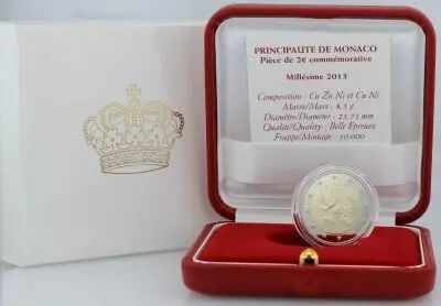 Monaco 2 euros BE - 20 ans de l\'admission � l\'ONU - 2013 - �tuis carton abim�