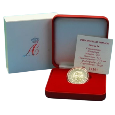 Monaco 2 Euros Comm�mo. BU 2011 - Mariage Prince Albert II et Princesse Charl�ne
