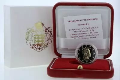 Monaco 2 euros Proof Albert II - Damaged cardboard