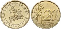 Monaco 20 centimes d\'euro - Monaco 2001 - Chevalier Grimaldi