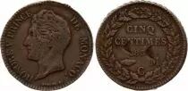 Monaco 5 Centimes Honor&eacute; V - 1837 MC - Bumps